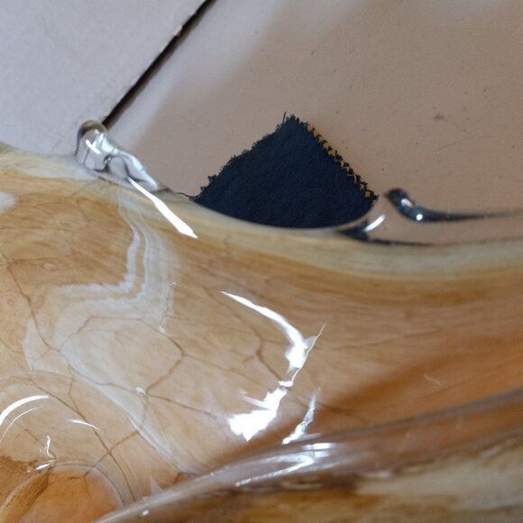 Handmade Sea Shell w/ Spirder Vein pattern Art Glass Centerpiece Countrycore - Picture 4 of 11